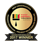 Master Painter & Decorator New Construction Award - Housing Additions Project Value $300 000 - $800 000 Award 2017